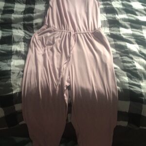 Everyday Mauve Pink Wide-Leg Jumpsuit with Drawstring Waist
